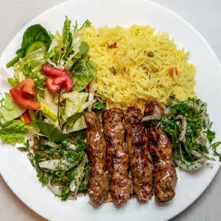 Kafta Kabob Plate (Lula Kabob).