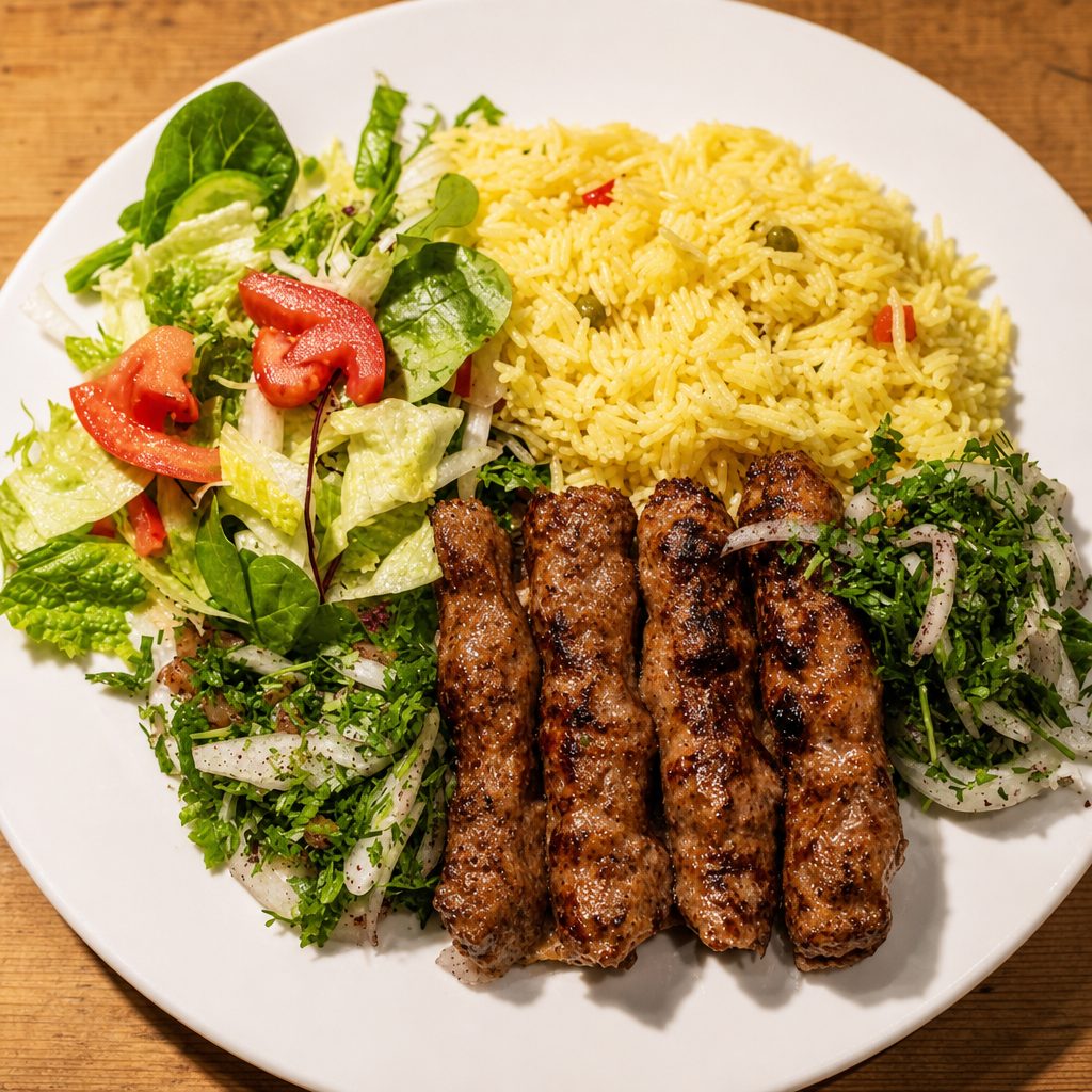 Kafta Kabob Plate (Lula Kabob).